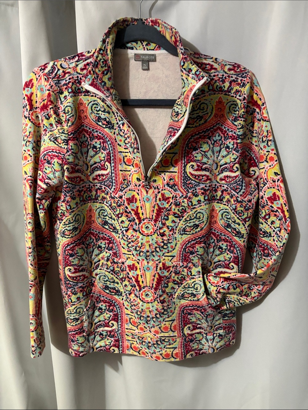 Talbots Paisley Cotton Blazer in Multicolor Size Medium